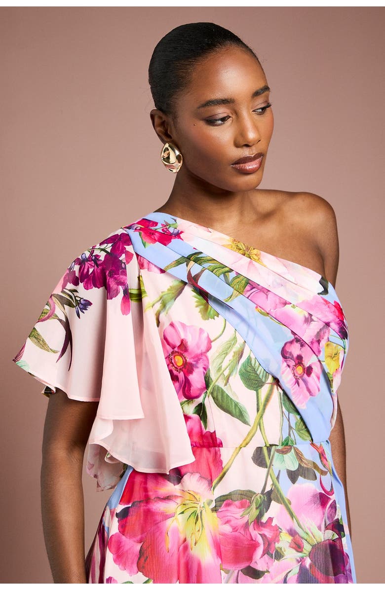 Coast Floral Printed Chiffon Dress, Alternate, color, Light Blue