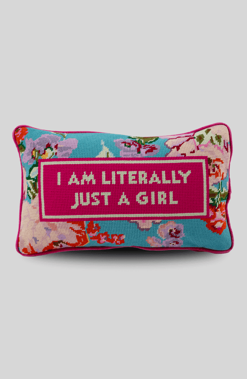 Just A Girl Needlepoint Pillow