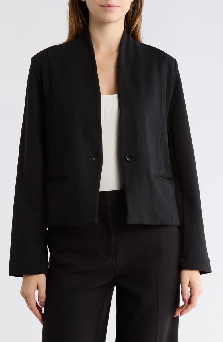 James Perse Clean Cotton Blazer, Main, color, Black