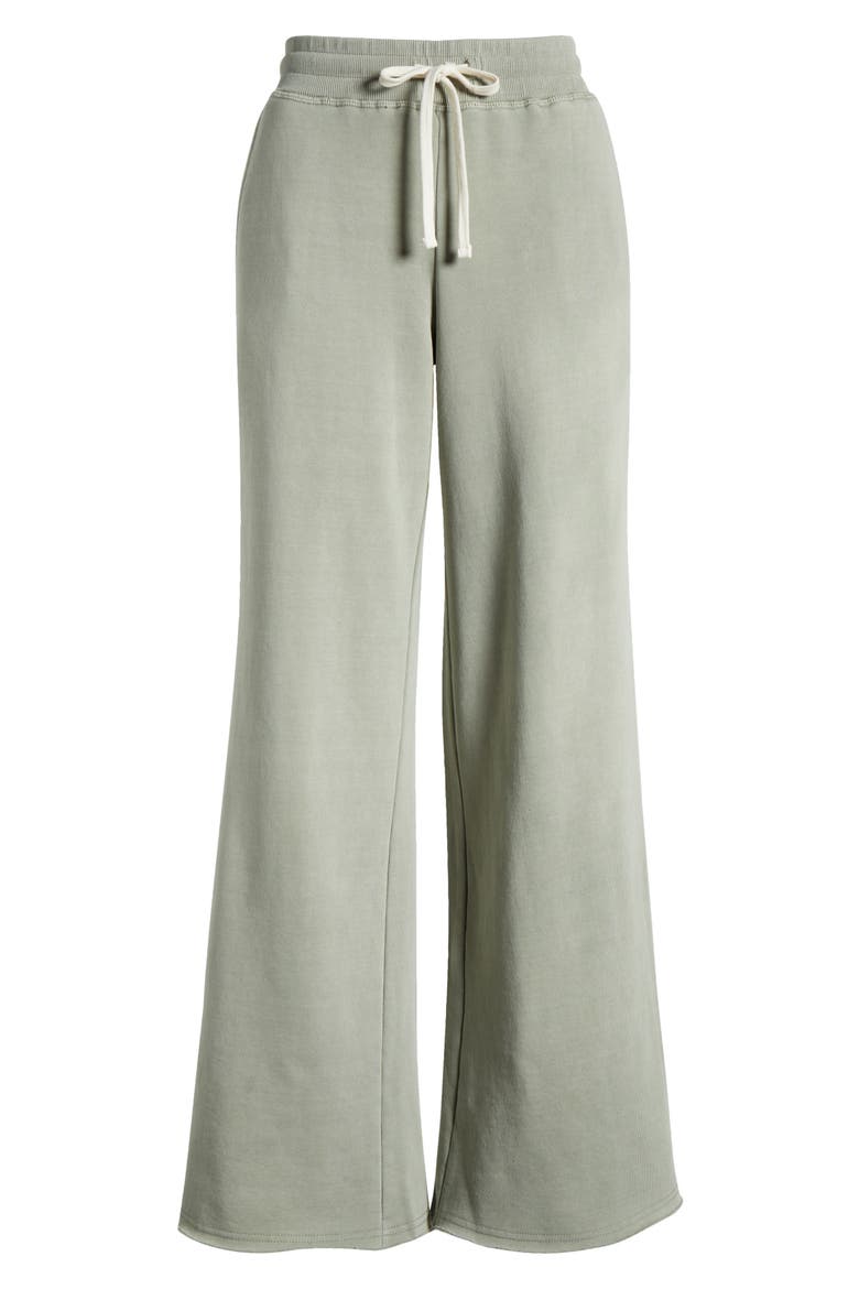 Cloud Nine Wide Leg Cotton Blend Fleece Pants, Alternate, color, SHADOW