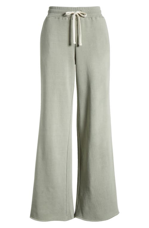 Marine Layer Cloud Nine Wide Leg Cotton Blend Fleece Pants In Shadow