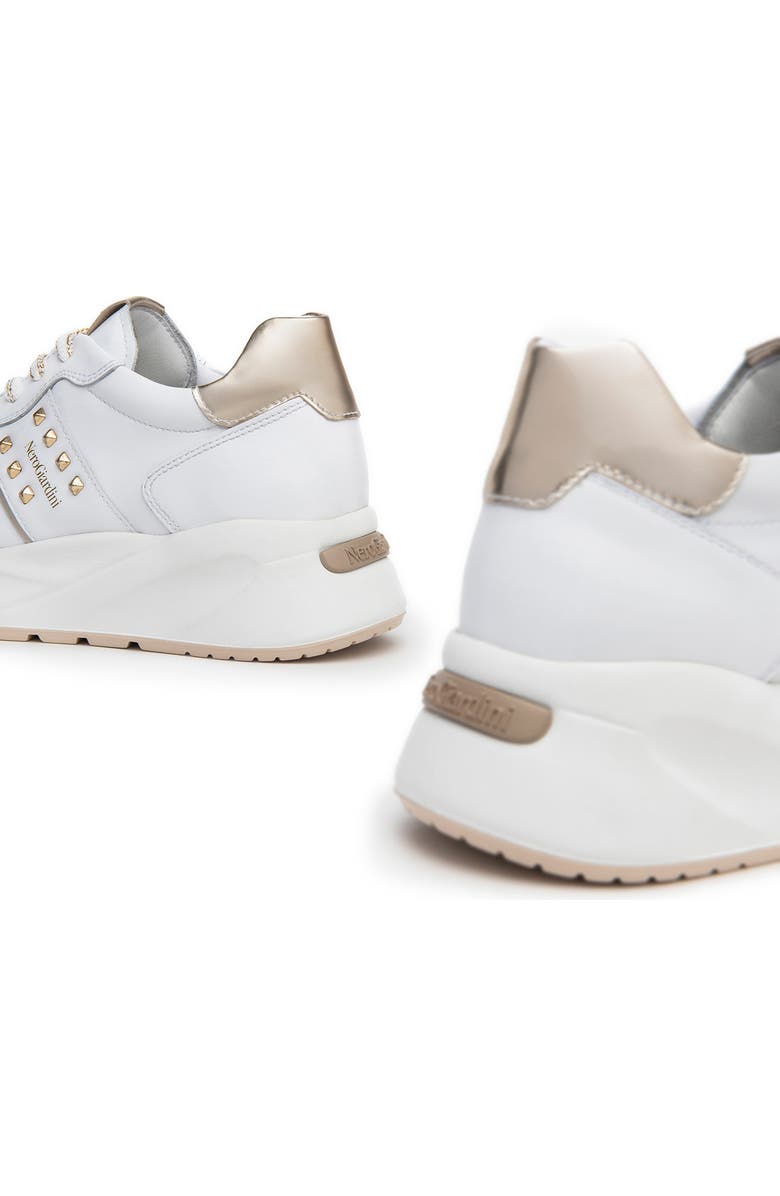 NeroGiardini Studded Retro Sneaker, Alternate, color, White