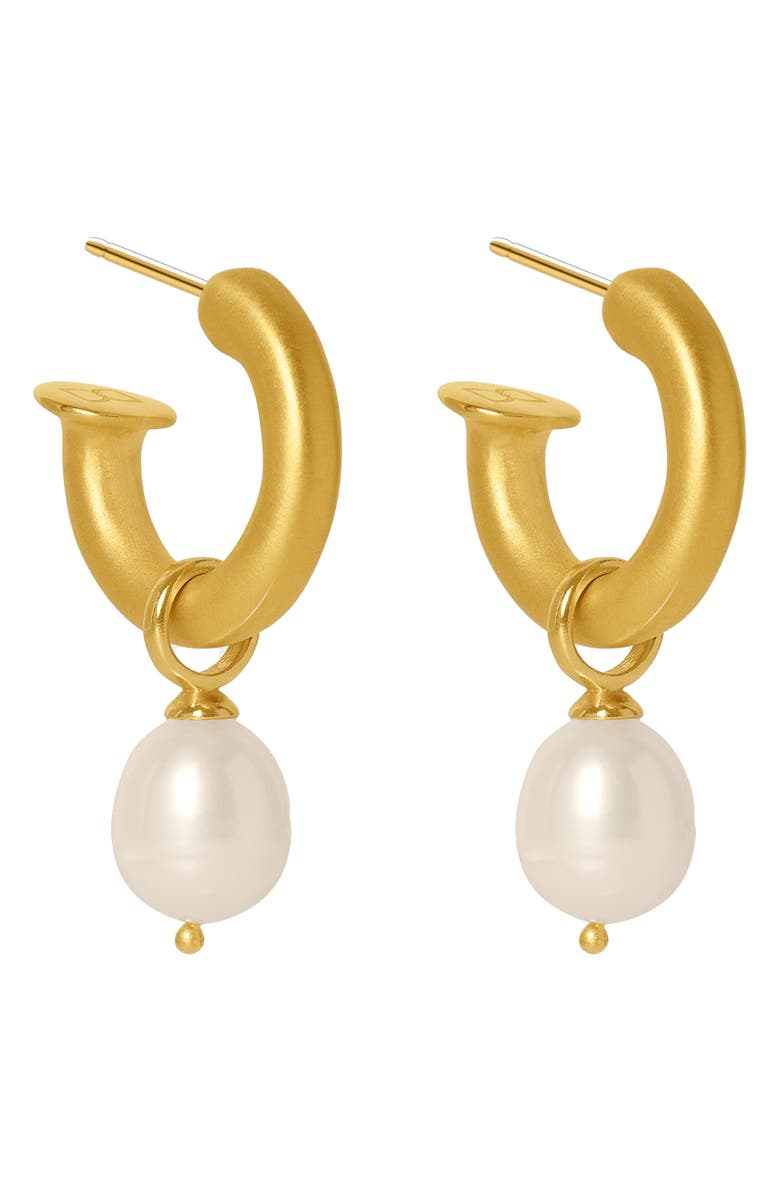 Dean Davidson Siena Baroque Freshwater Pearl Drop Hoop Earrings, Alternate, color, Pearl/ Gold