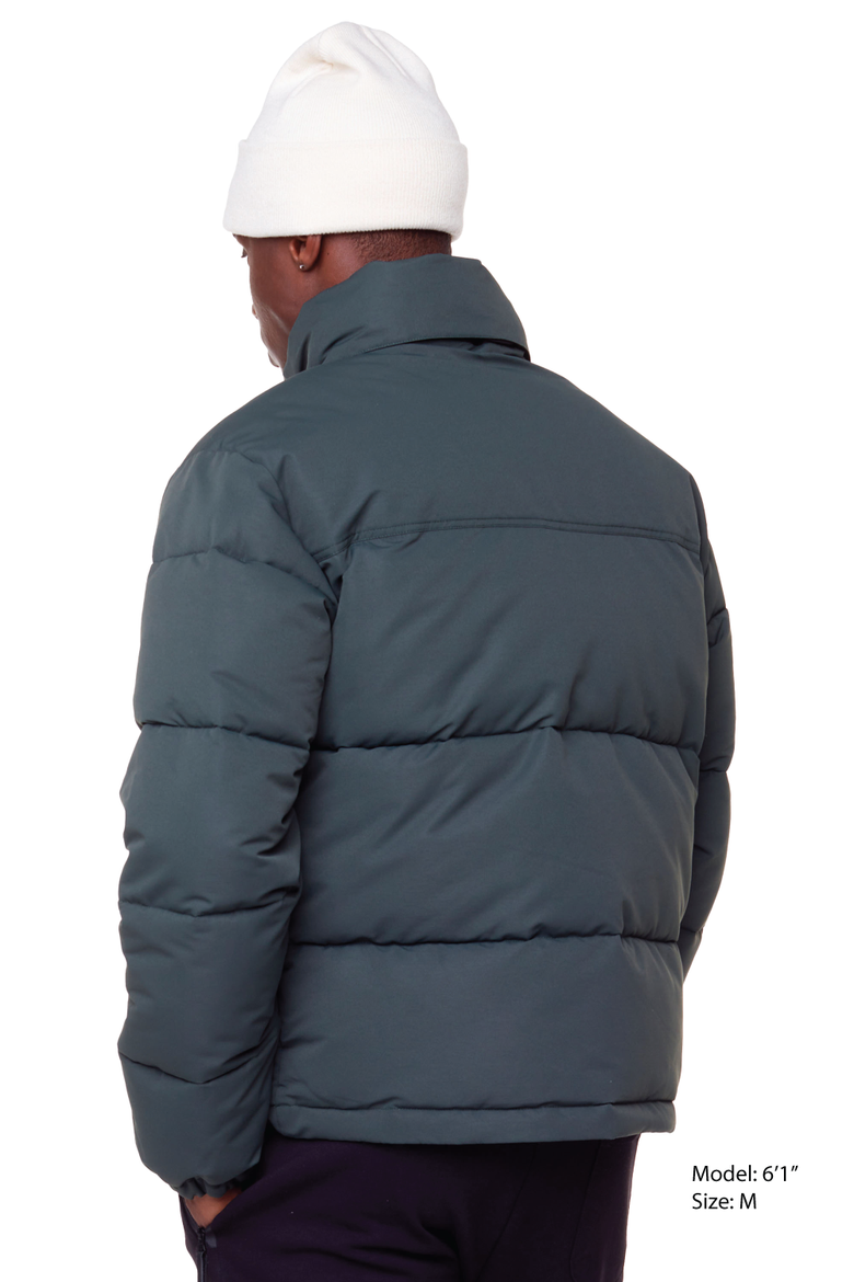 TUKTUT - Vegan Down Short Puffer Winter Jacket, Alternate, color, GREEN