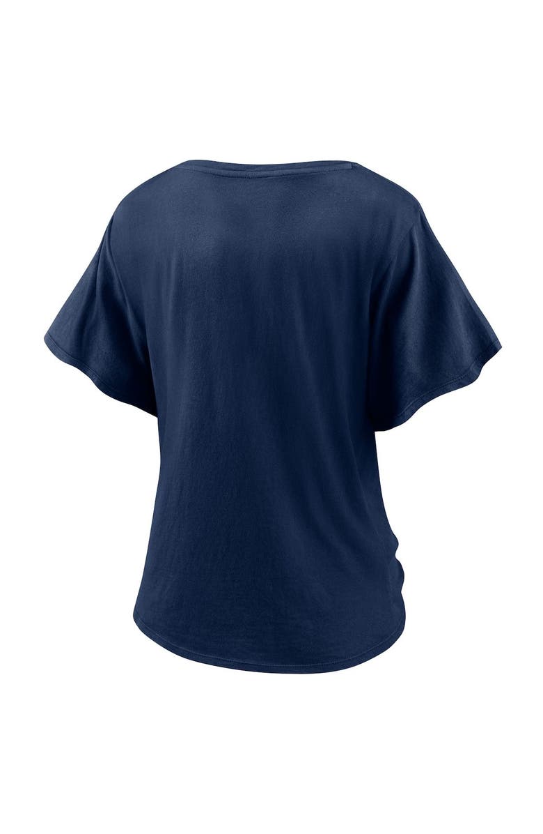 FANATICS Women's Fanatics Branded Navy Boston Red Sox Sport Resort Script Washed Tie Front V-Neck T-Shirt, Alternate, color, 