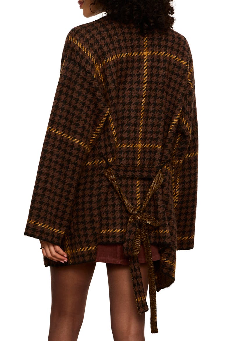 Houndstooth Plaid Jacquard Coatigan, Alternate, color, GOLDEN YELLOW PLAID