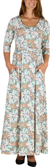 UV Skinz Scoop Neck Maxi Dress in Shadow Shells at Nordstrom, Size 3X-Large