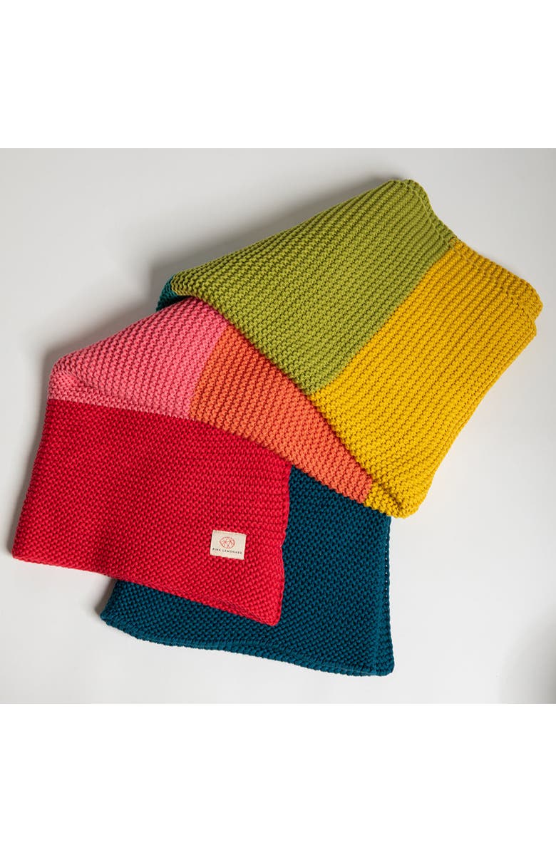 Pink Lemonade Rainbow Love Organic Cotton Throw Blanket, Main, color, Rainbow