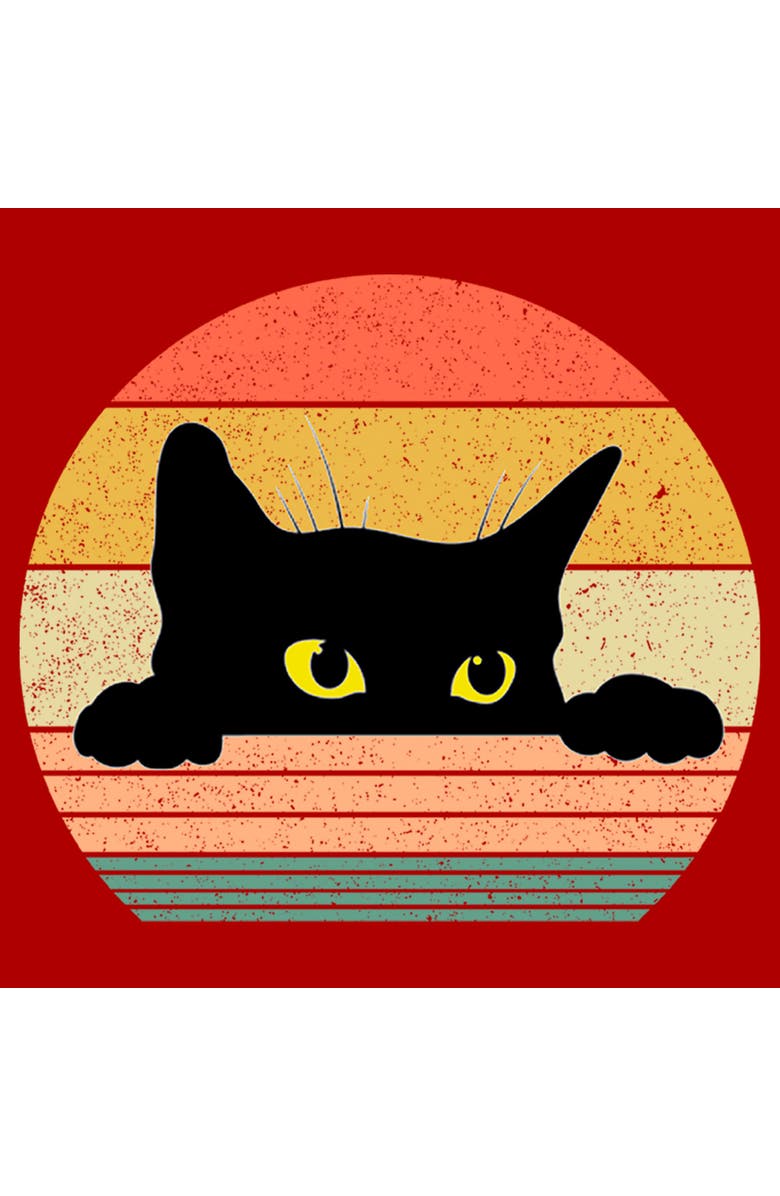 Lost Gods Men's Lost Gods Retro Stripes Cat Graphic T-Shirt, Alternate, color, Red