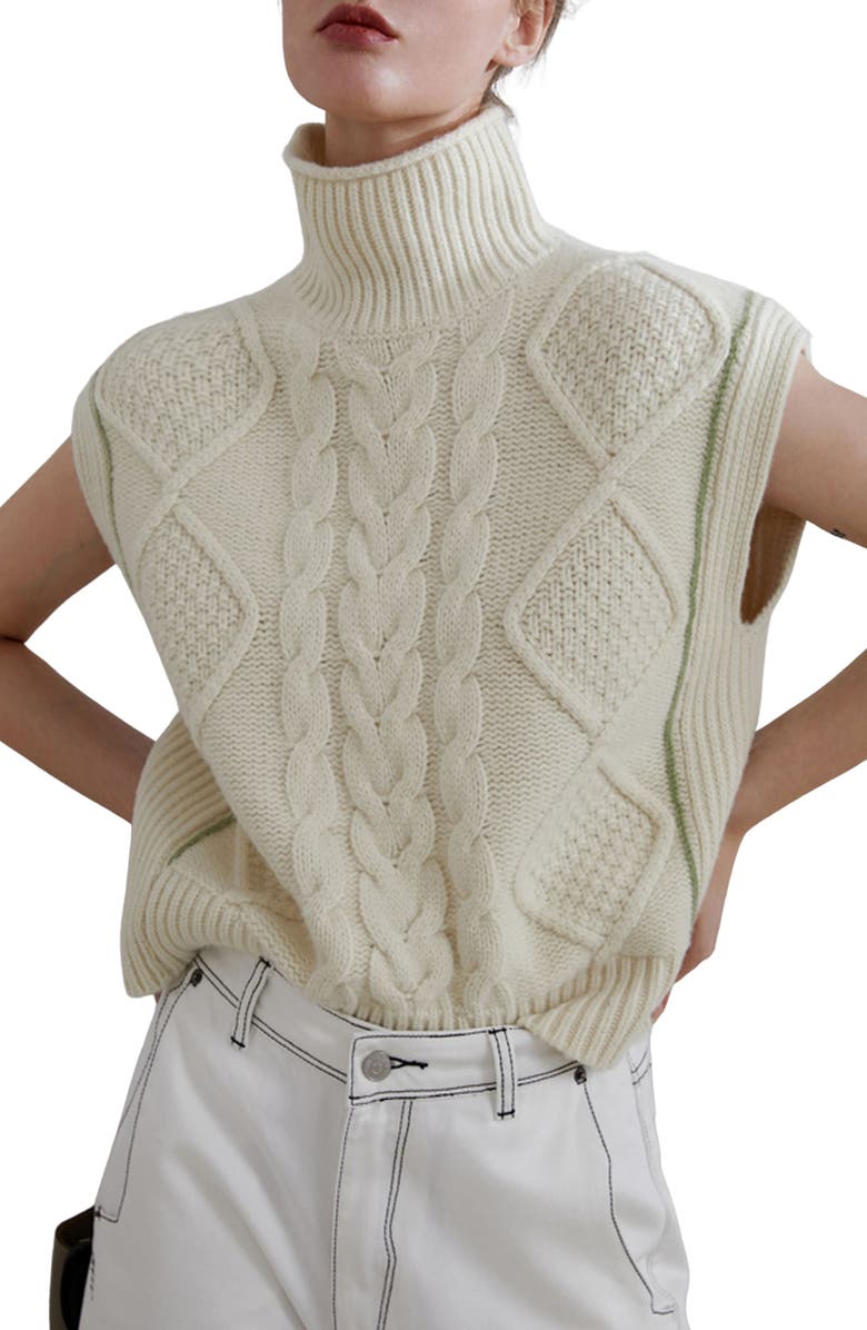 AVANTLOOK Faux Fur Fair Isle Sweater, Main, color,