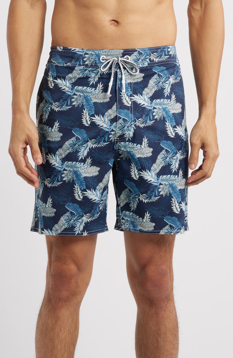 johnnie-O Shore Haven Swim Trunks, Main, color, Navy