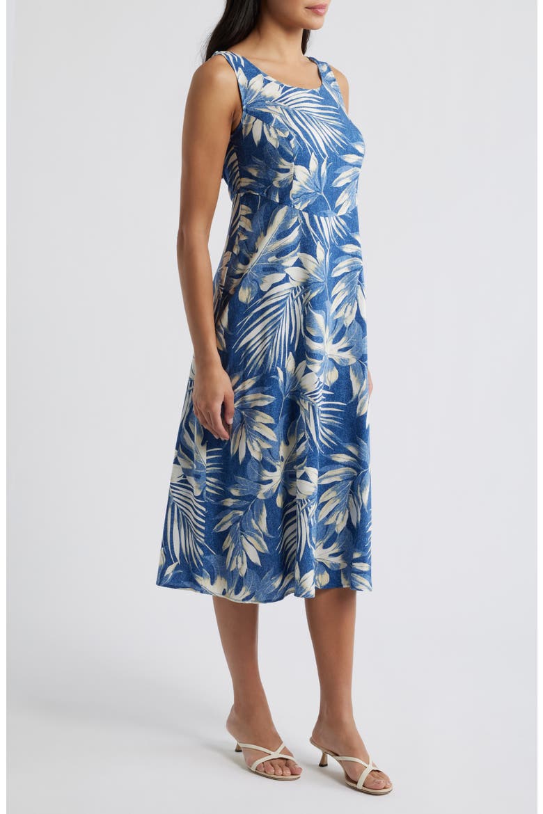 Lace Up Back Sleeveless Midi Dress, Alternate, color, DEMIN