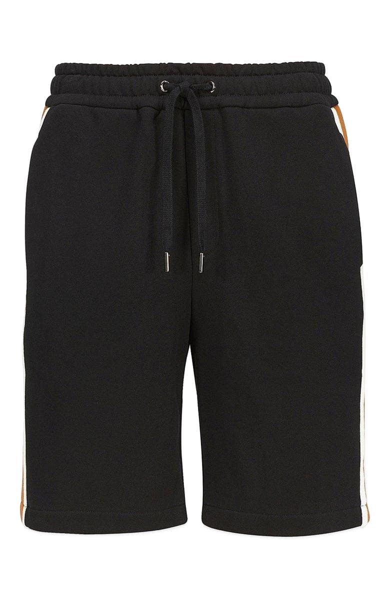 MCM Men's Classic Logo Track Shorts in Organic Cotton, Alternate, color, Black