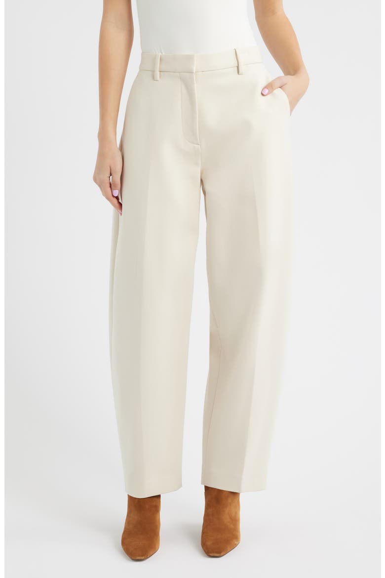 Vicky Ponte Knit Barrel Leg Pants, Main, color, IVORY