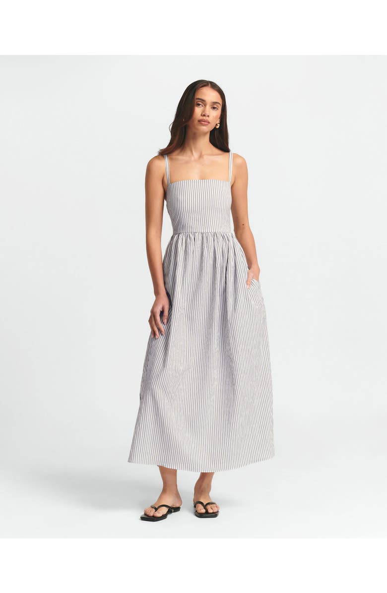 ST MRLO Lanah Midi Dress, Alternate, color, Navy Stripe