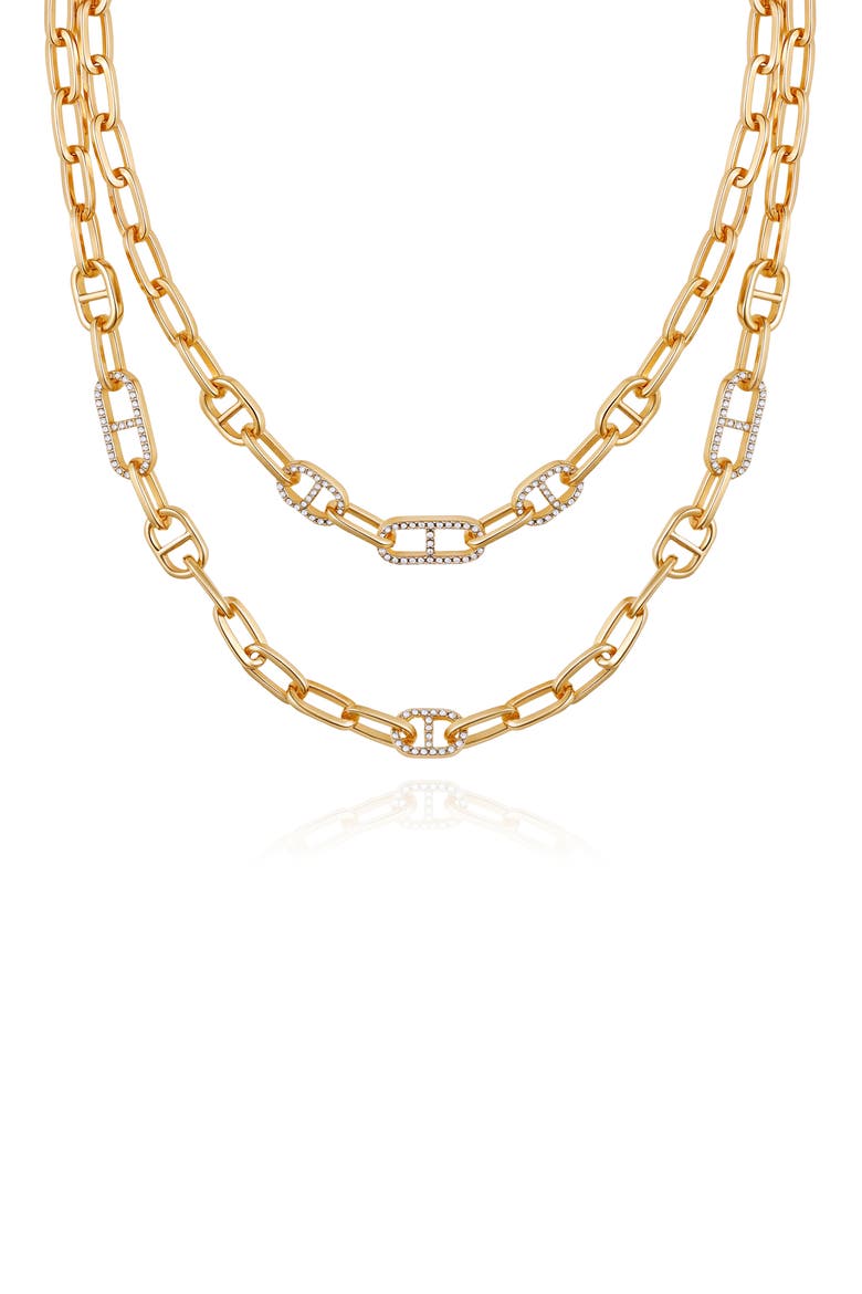 Layered Mariner Chain Necklace, Alternate, color, GOLD TONE