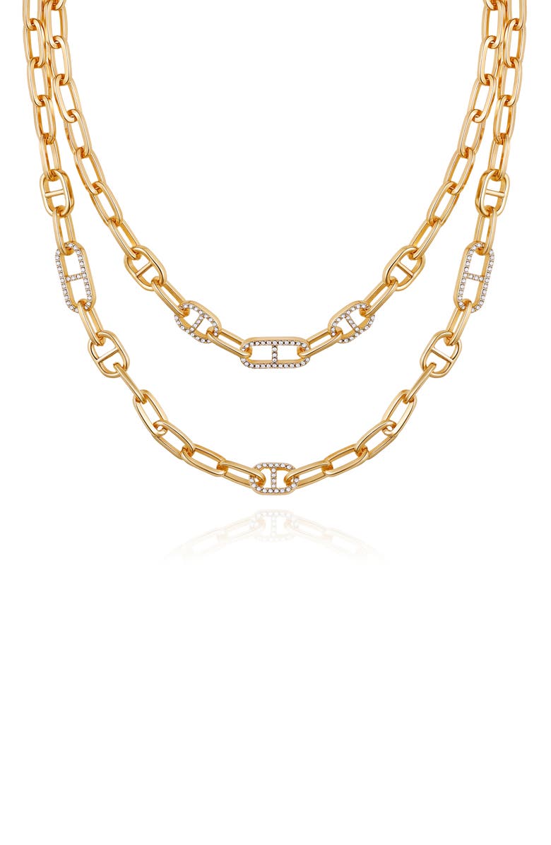 GUESS Layered Mariner Chain Necklace, Alternate, color, Gold Tone