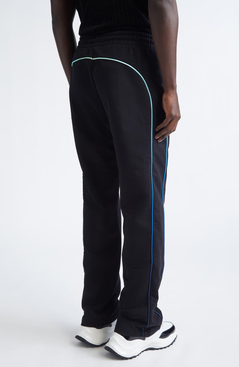 Casablanca Gradient Piping Organic Cotton Drawstring Pants, Alternate, color, Black