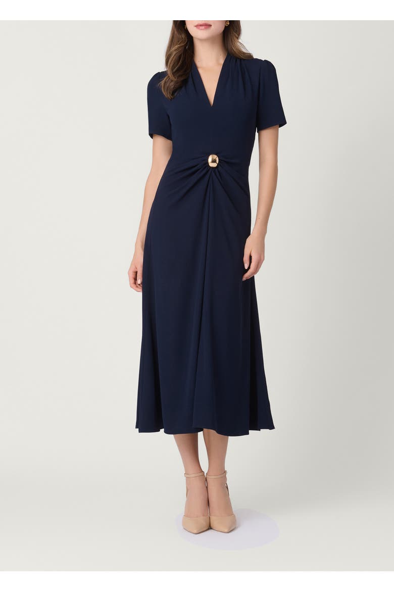Lightweight Stretch Crepe Waldorf Dress, Main, color, Navy