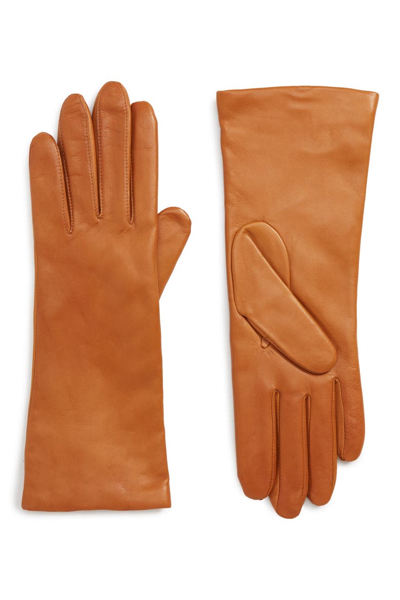 x Atlantic-Pacific Cashmere Lined Leather Gloves, Main, color, BRITISH TAN