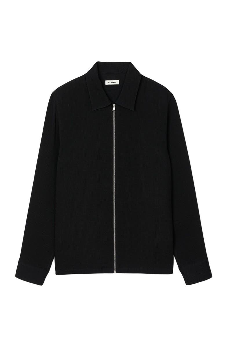 SANDRO Pleated shirt, Alternate, color, Black