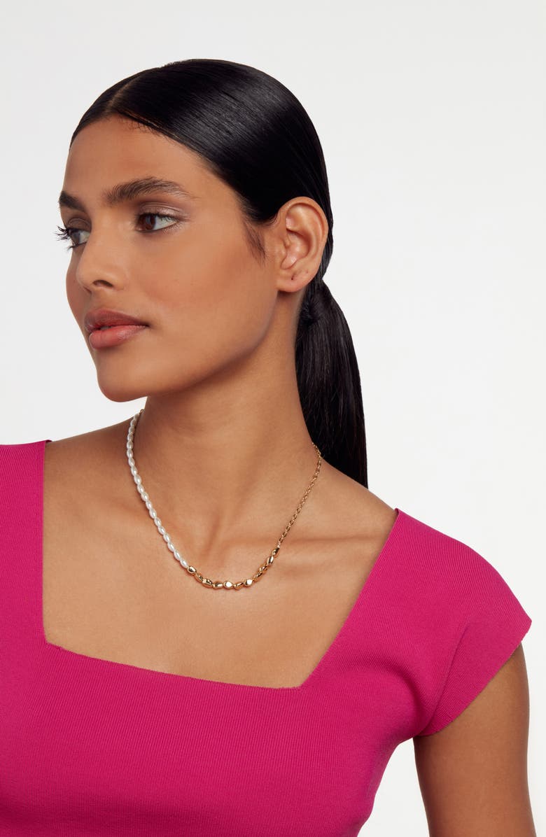 Ted Baker London Ilenie Imitation Pearl Necklace, Alternate, color, Gold Tone/ Pearl