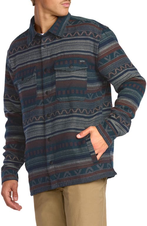 Billabong Lodge Jacquard Snap Front Shirt In Blue