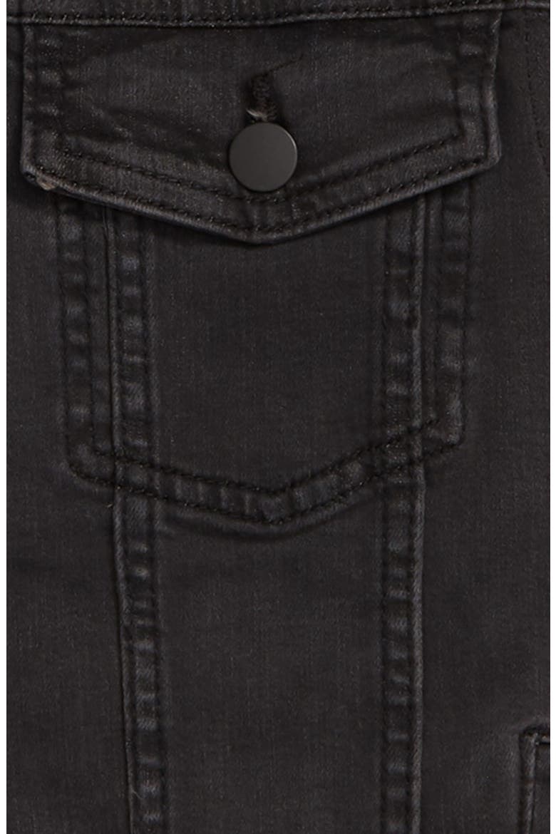 Kids' Denim & Knit Jacket, Alternate, color, BLACK