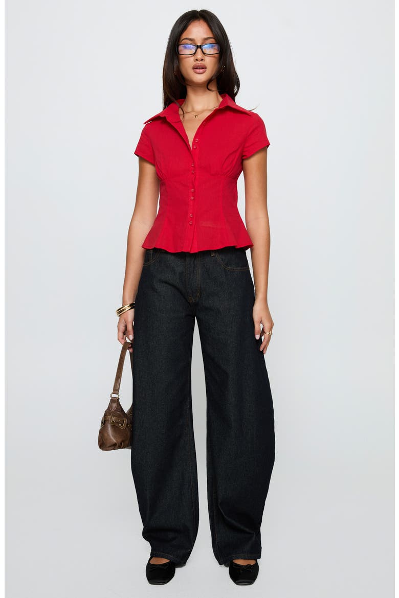 Cottesloe Front Button Shirt, Alternate, color, RED