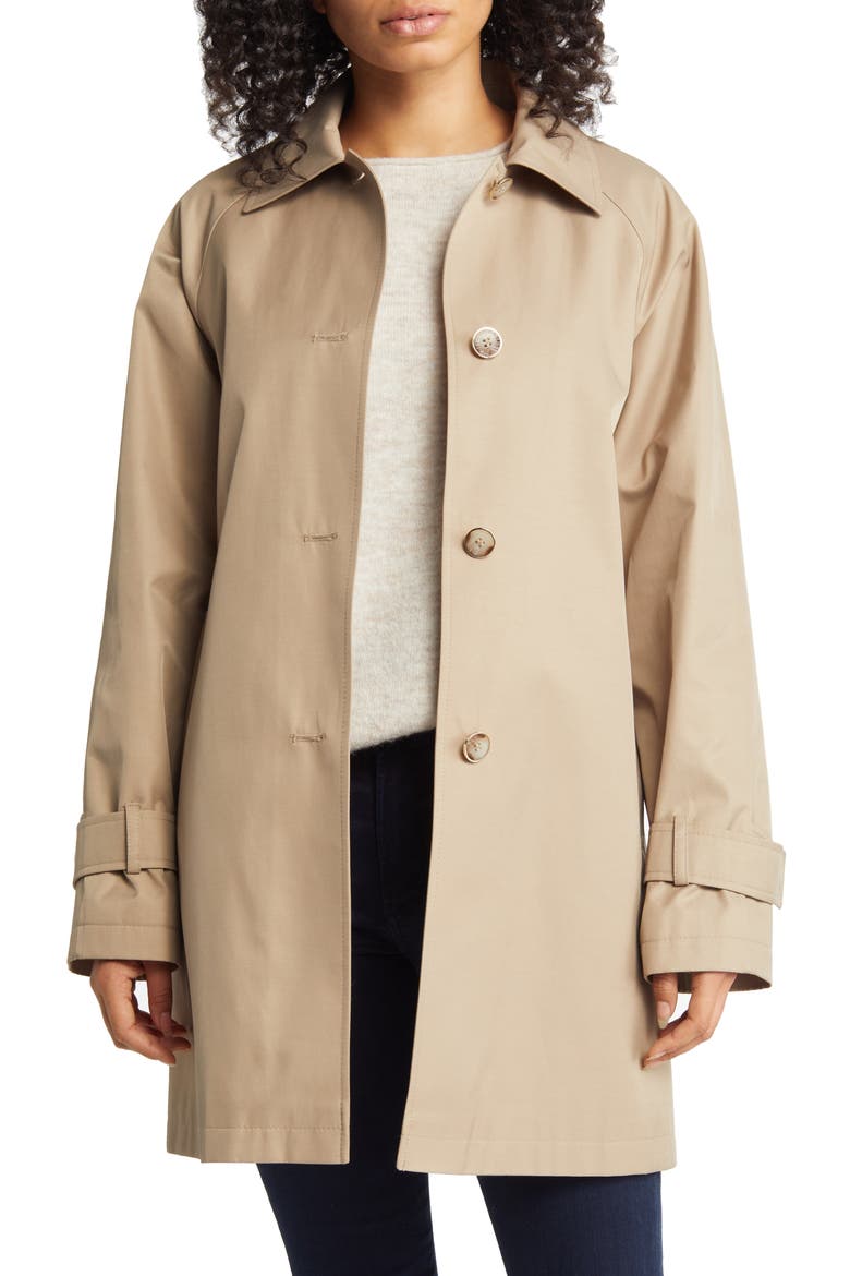 Water Repellent Cotton Blend Trench Coat, Main, color, SAND