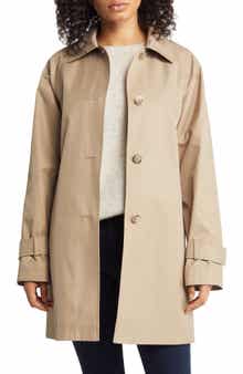Water Repellent Cotton Blend Trench Coat