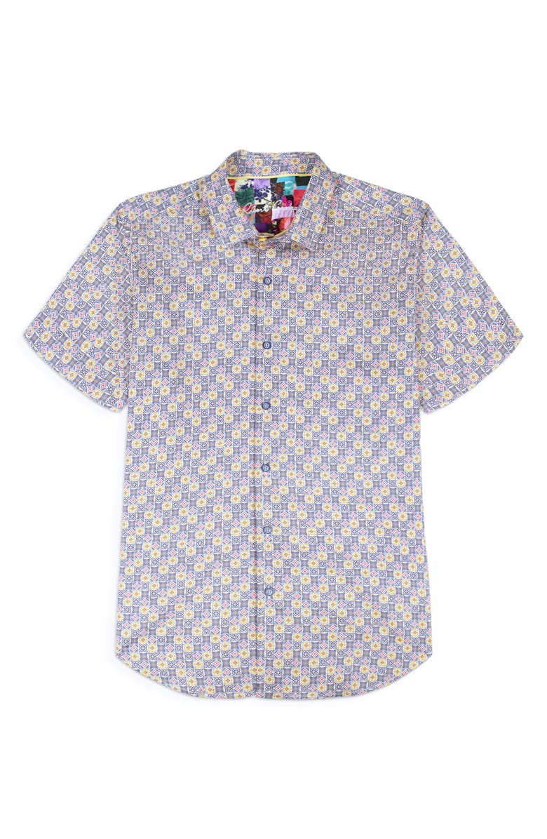 Robert Graham Kinloch Print Woven Button-Up Shirt, Alternate, color, Multi Blue
