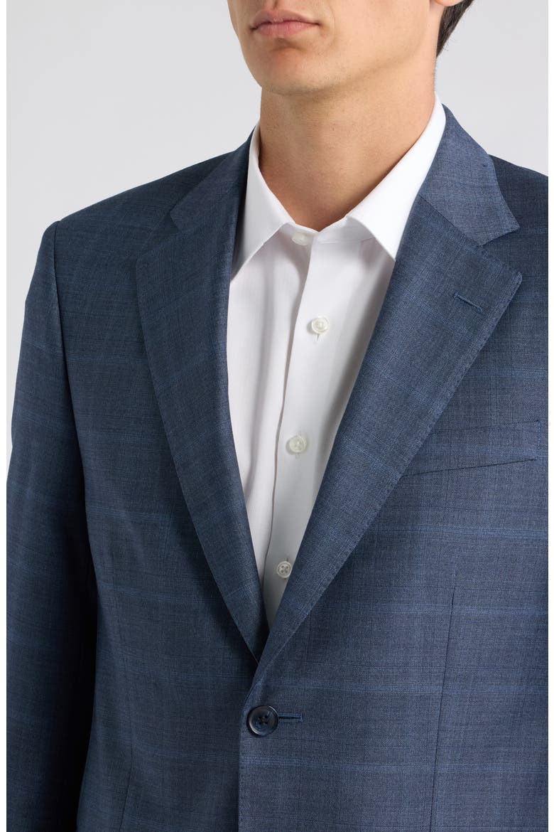 Flynn Classic Fit Blue Mélange Windowpane Check Wool Suit, Alternate, color, MEDIUM BLUE