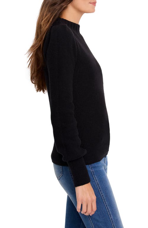 Nic + Zoe Nic+zoe Waffle Stitch Sweater In Black Onyx