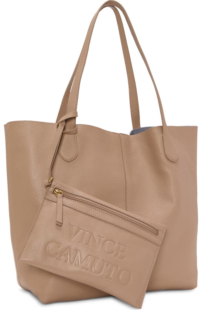 Vince Camuto Jenna Pebble Leather Tote, Alternate, color, Medium Brown