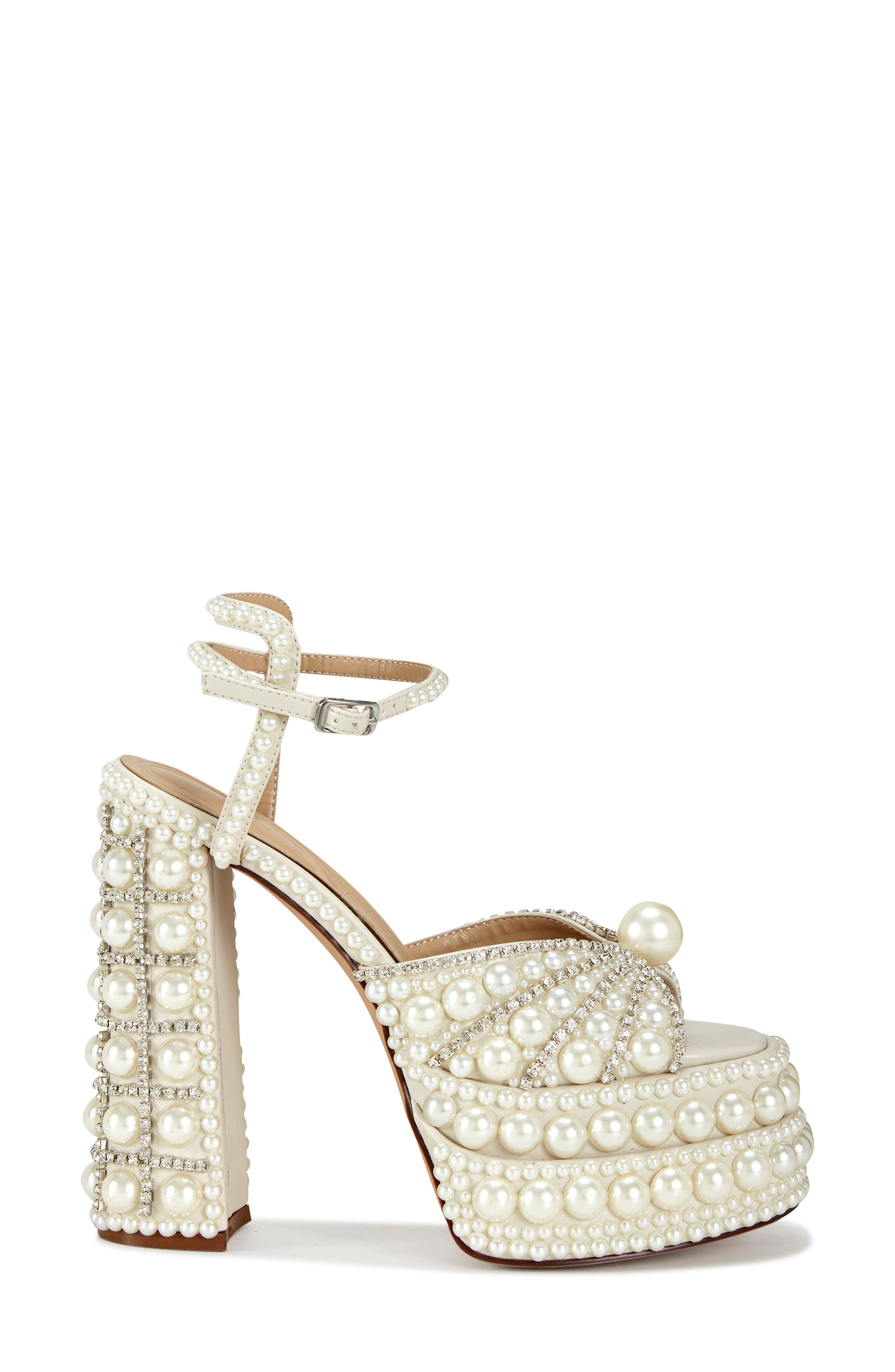 AZALEA WANG Astrella Ankle Strap Platform Sandal, Alternate, color, White