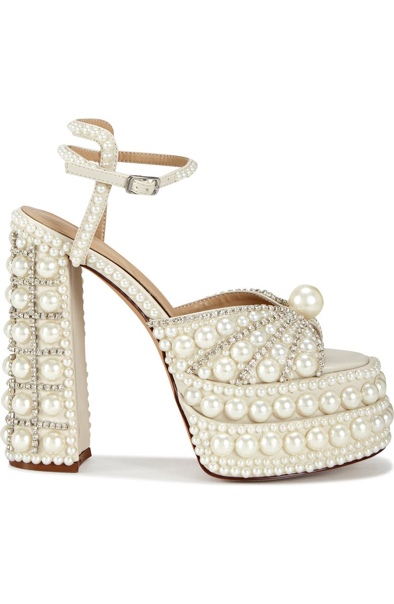AZALEA WANG Astrella Ankle Strap Platform Sandal, Alternate, color, White