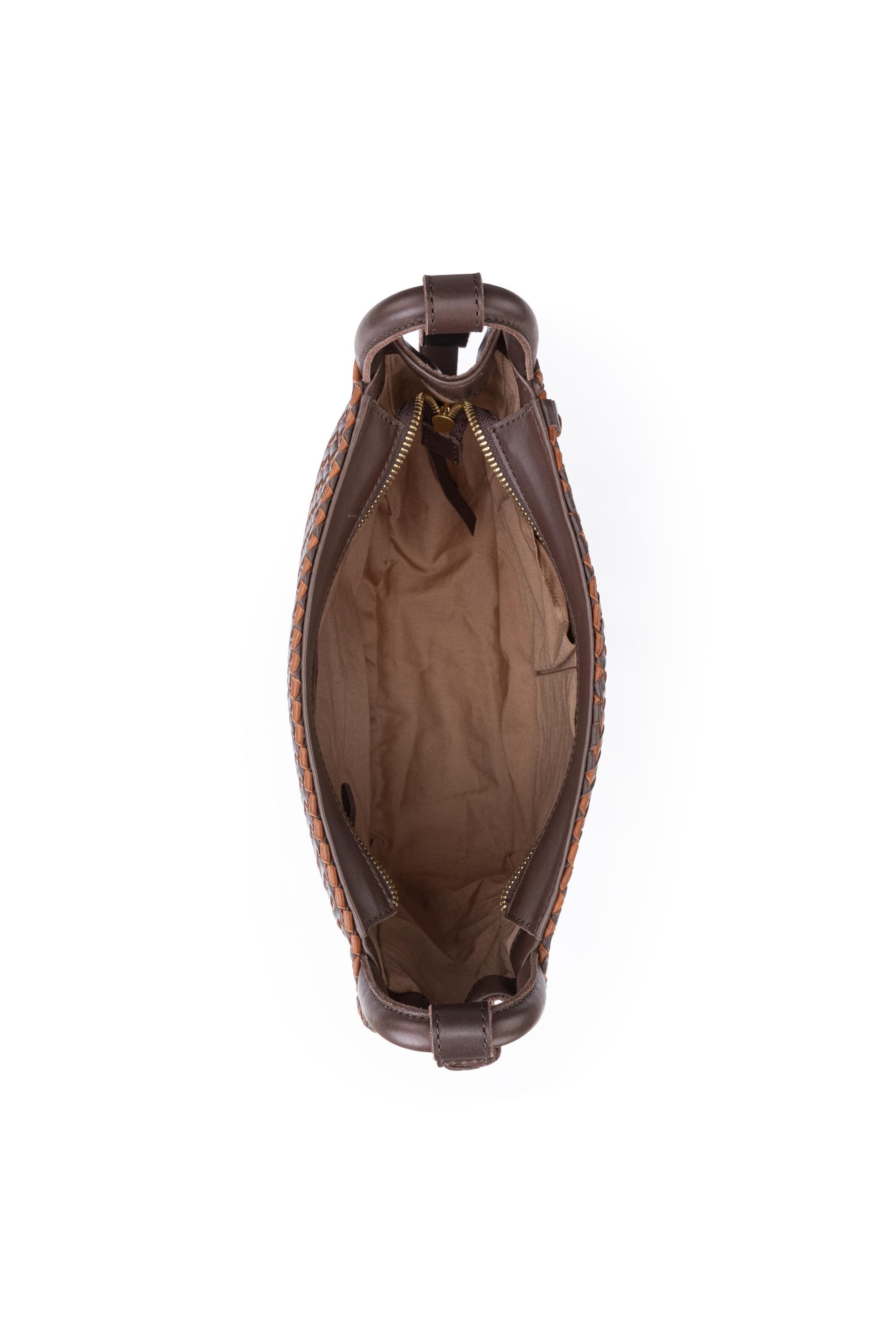 Loz Feliz Crossbody Woven Leather Bag, Alternate, color, Mahogany Cognac Woven