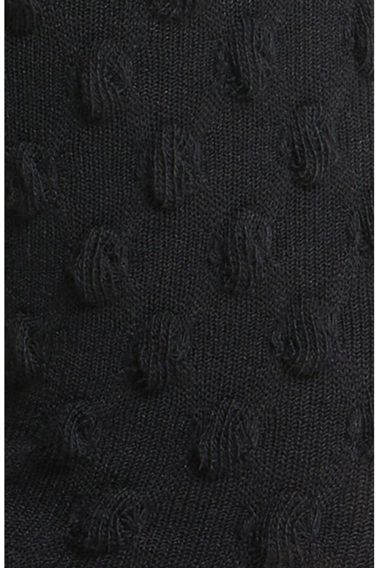 Dot Texture Crew Socks, Alternate, color, BLACK