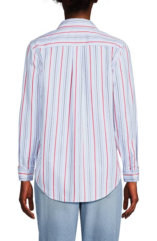 Lands' End Cooling Button Front Shirt In Blue