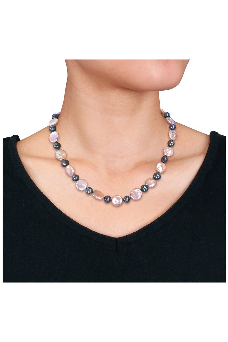 13-13.5mm Pink Freshwater Cultured Pearl Necklace, Alternate, color, PINK MULTICOLOR