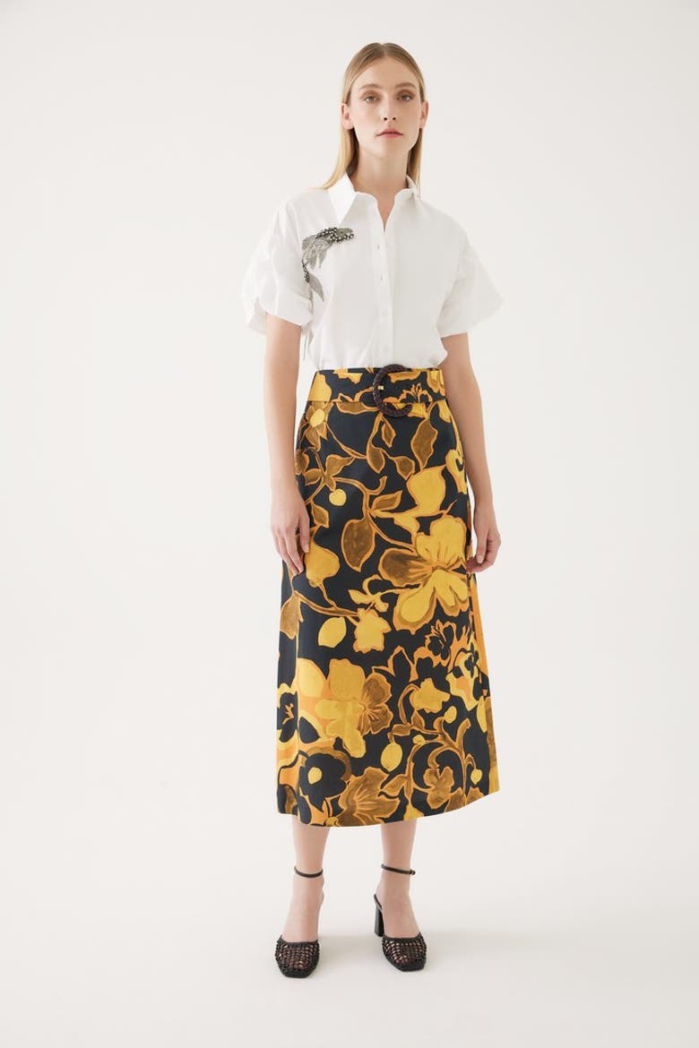 Fish Print Embellished Shirt, Alternate, color, WHITE