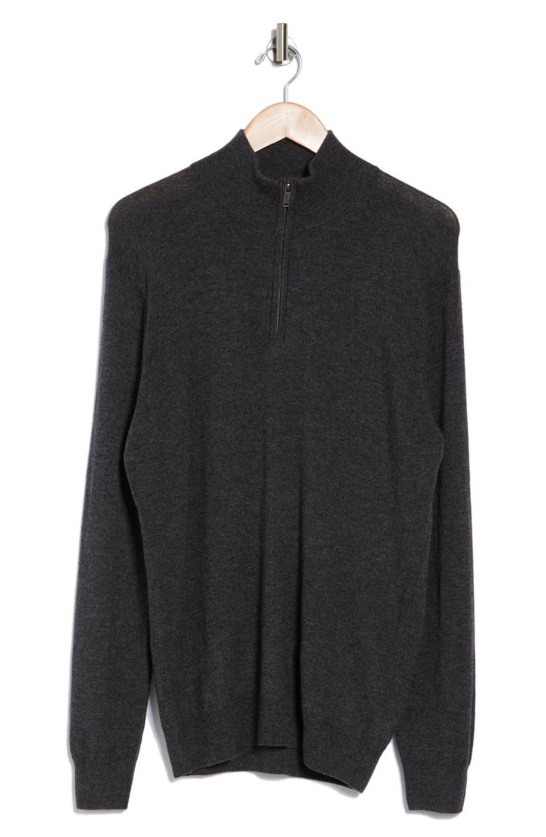 Rodd & Gunn Cashmere Merino Half-Zip Sweater, Main, color, Coal