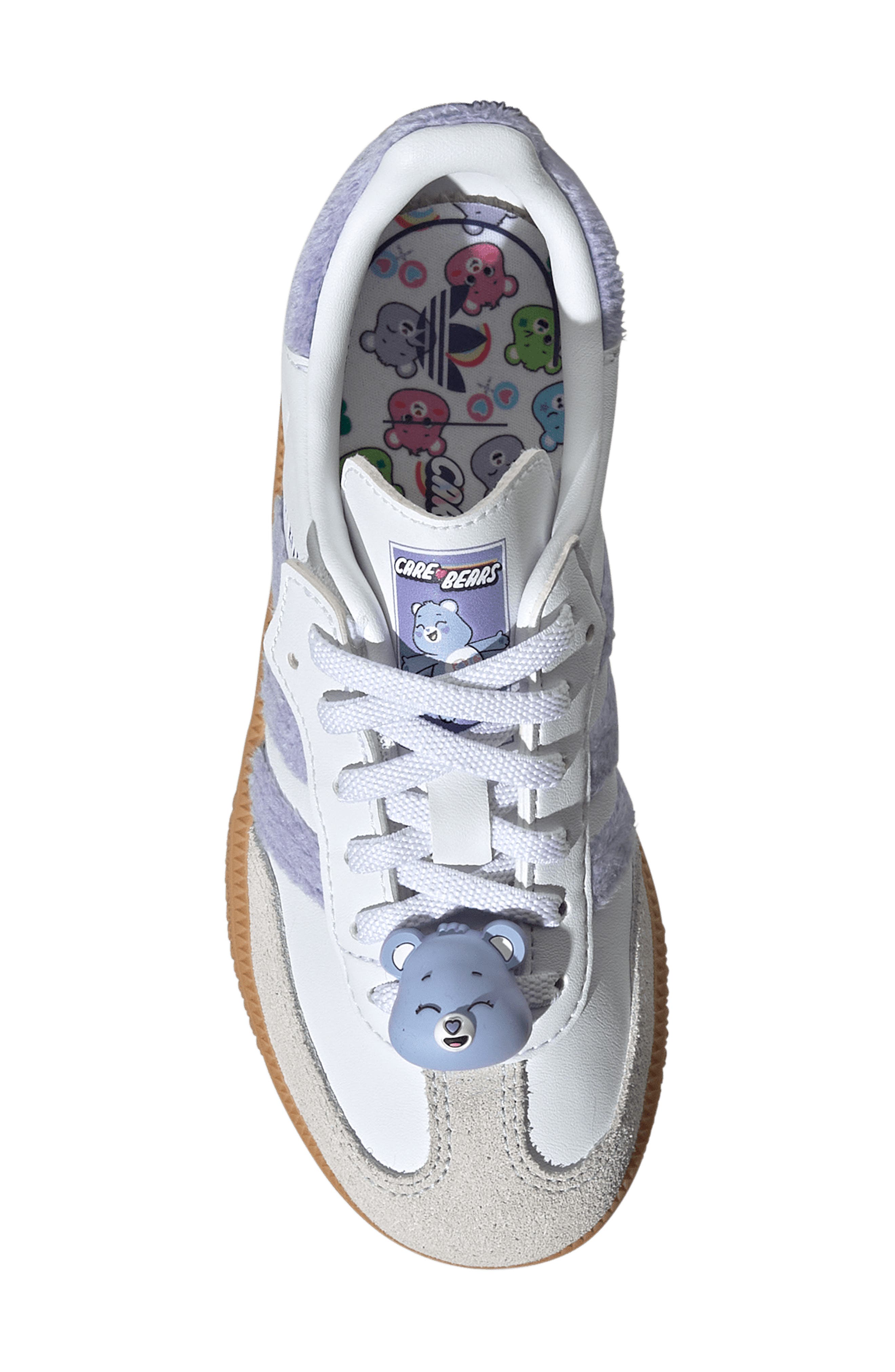Kids' x Care Bears Samba OG Elastic Lace Sneaker, Alternate, color, LIGHT PURPLE/ WHITE/ BLUE