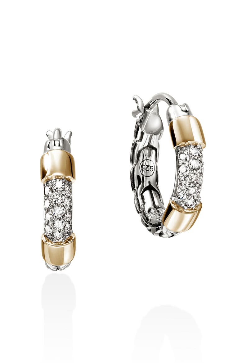 JH Essentials 14K Gold Hoop Earrings, 14mm, Main, color, SILVER