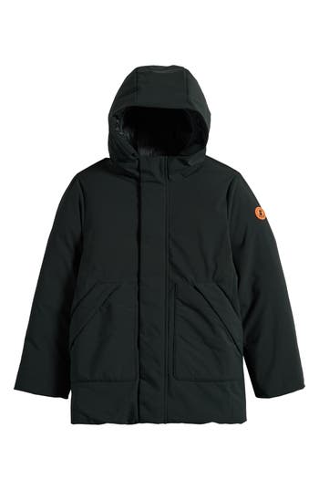 Save The Duck Kids' Albi Hooded Jacket In Green