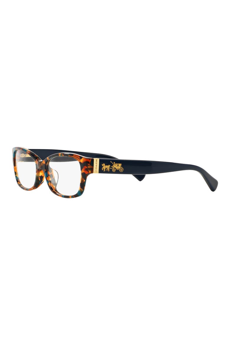 52mm Rectangular Optical Glasses, Alternate, color, TEAL TORT