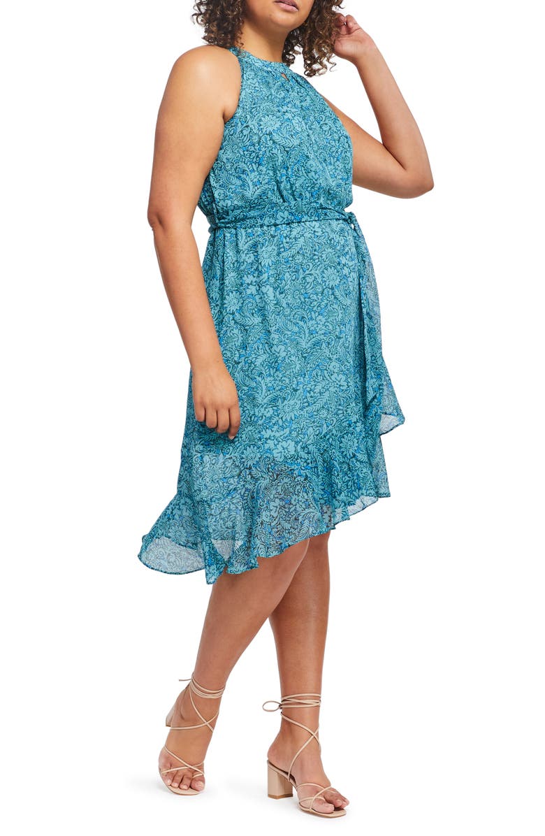 Estelle Sorrento Paisley Halter Neck Dress, Alternate, color, 