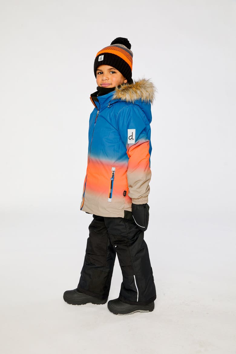 Play Gradient Jacket & Reinforced Pants Two Piece Snowsuit, Alternate, color, Blue and Orange Gradient