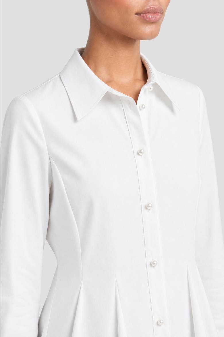 x Anna Marie Peplum Stretch Cotton Blouse, Alternate, color, White